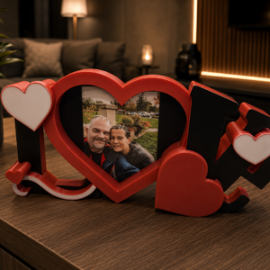 Cadre photo romantique en forme de cœur imprimé en 3D