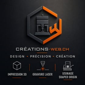 Créations-web.ch – Impression 3D, gravure laser et usinage CNC