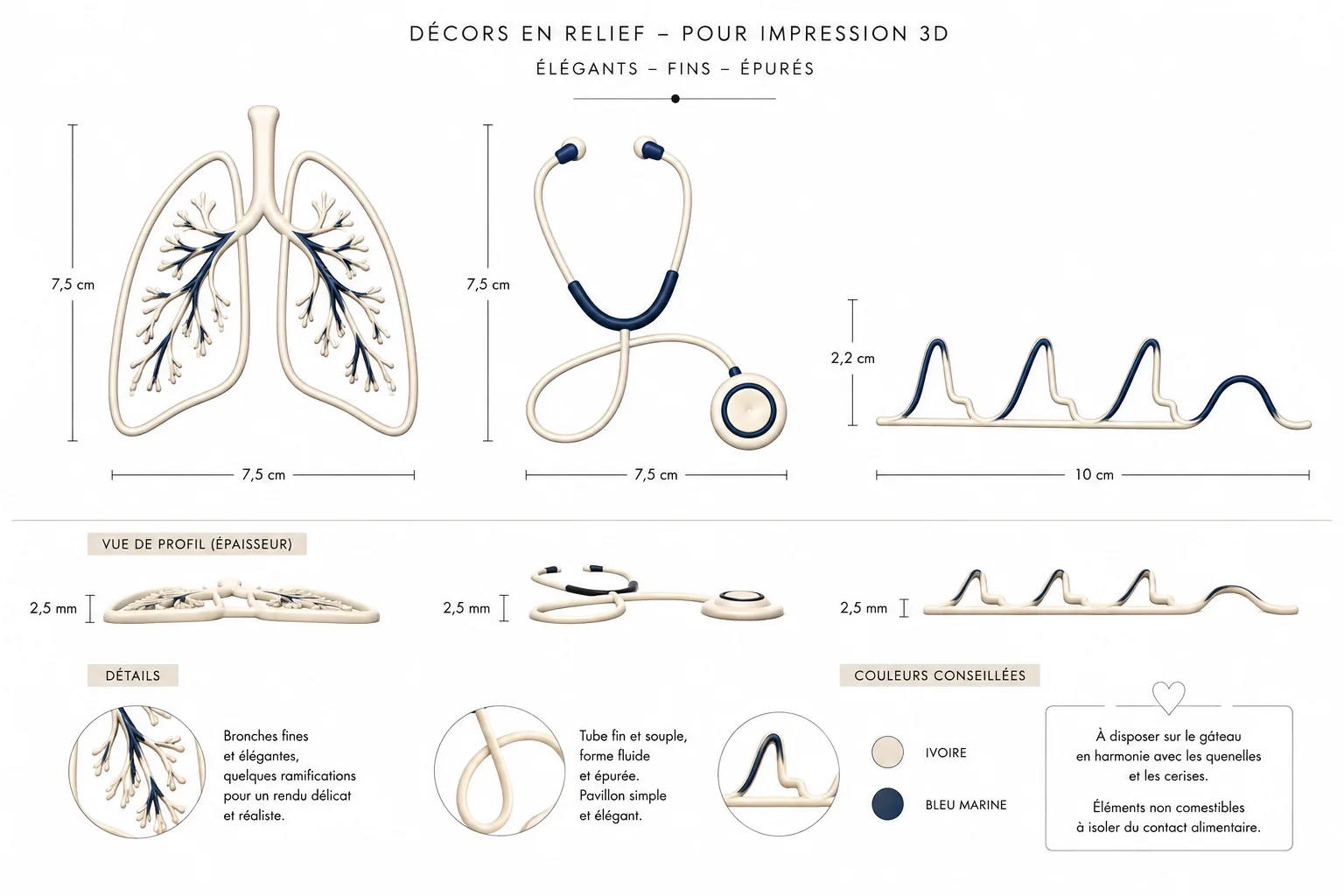 Dessin de projet client avec poumons, stéthoscope et battements